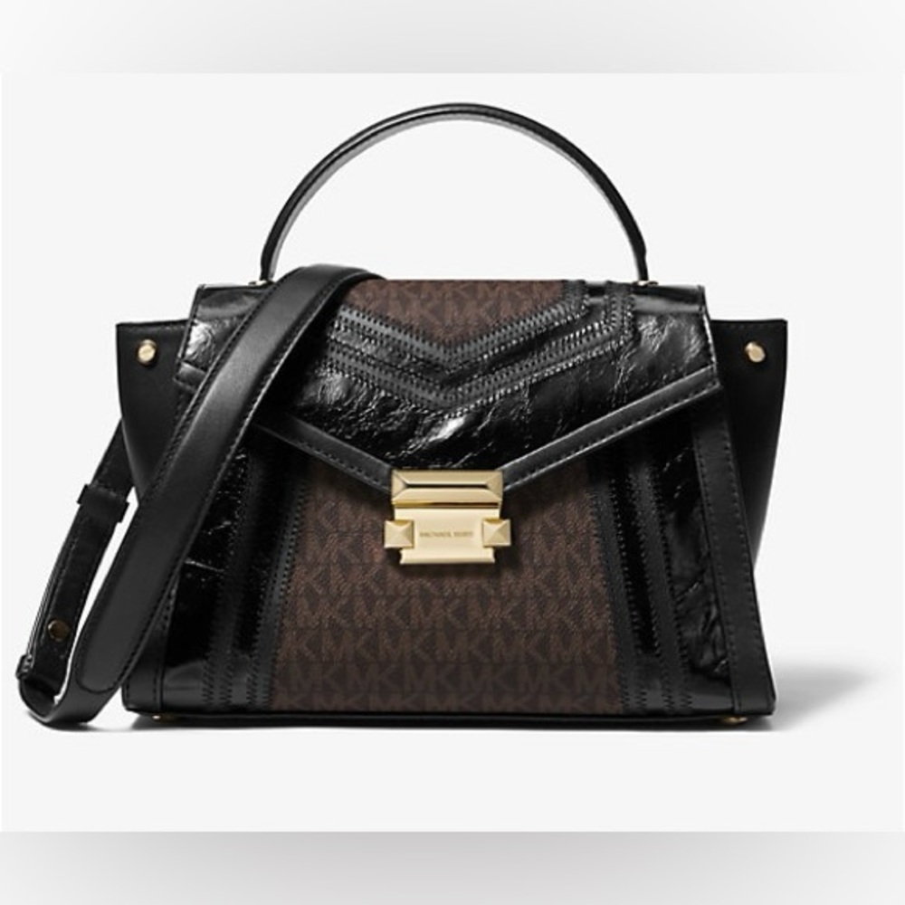 Michael Kors Whitney Medium Logo and Leather Satchel- offers welcome